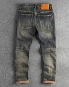 Vintage Aged Black©\Blue Heavy©\Weight Denim Slim Jeans