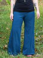 Hemp Blend Wide Leg Palazzo Pants - Yoga Waistband