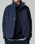 Men's Navy Blue Stand-up Collar Buttons Jacket