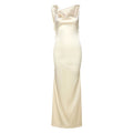 Satin V Neck Strapless Club Sexy Maxi Dress