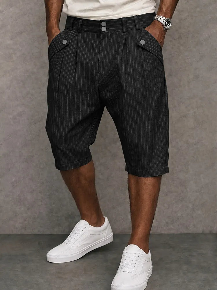Smart Casual Summer Pinstripe Shorts