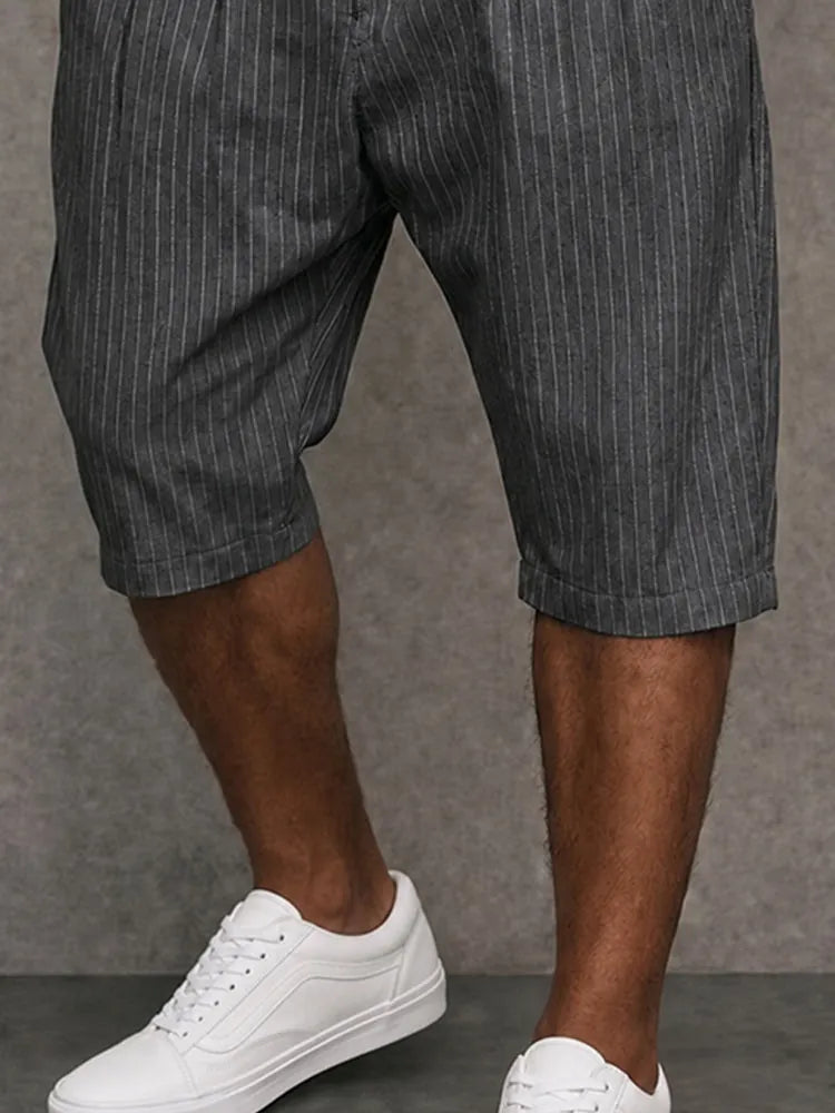 Smart Casual Summer Pinstripe Shorts