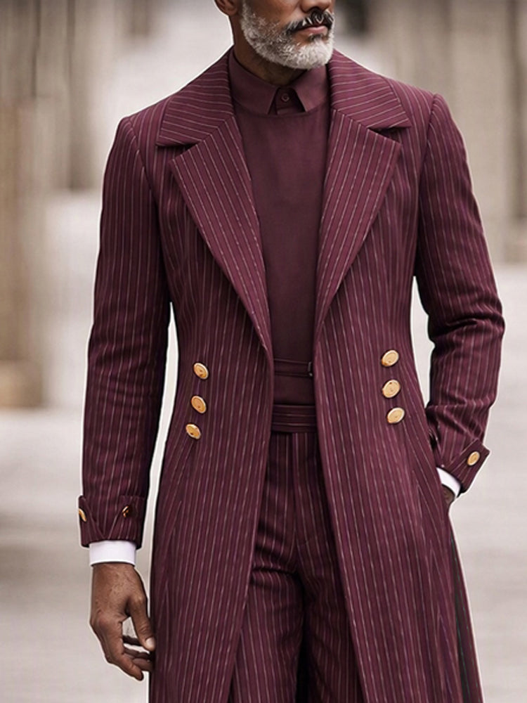 Luxury Longline Pinstripe Coat Blazer