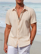 Loose Fit Textured 100% Cotton Shirt