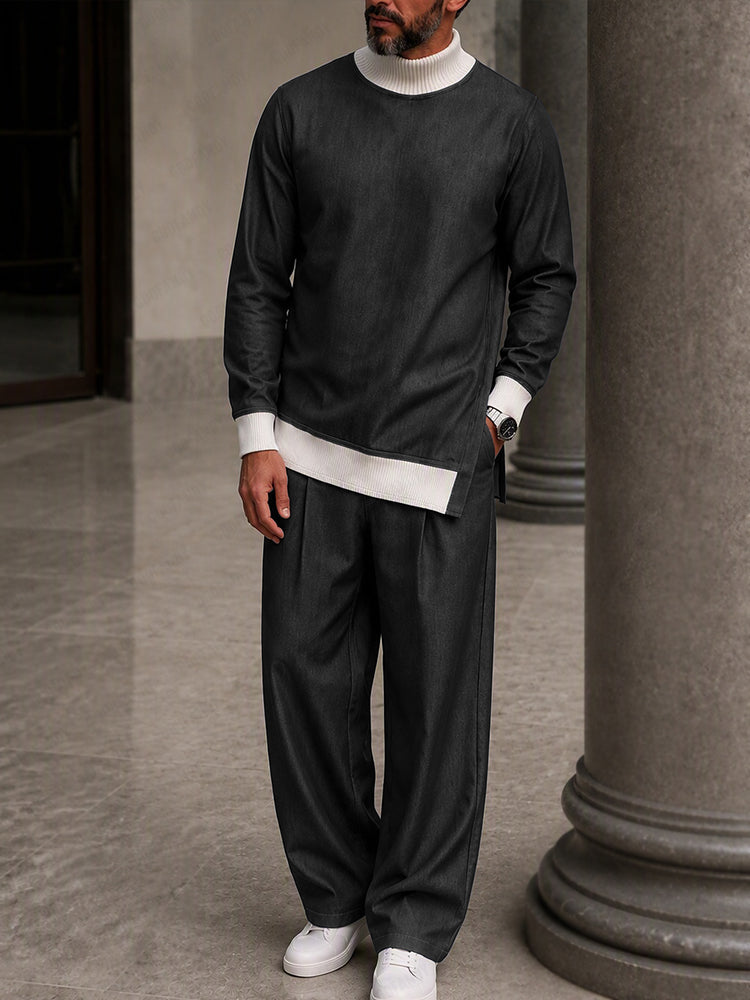 Leisure Contrast Rib Turtleneck Co-ord Set