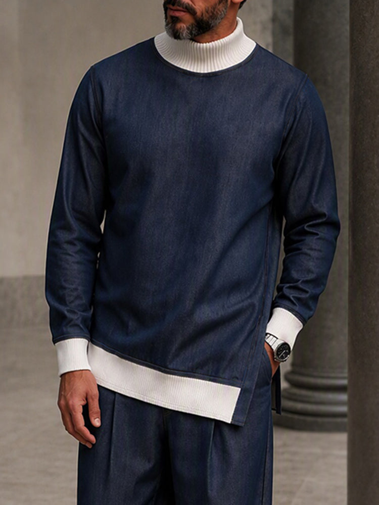 Leisure Contrast Rib Turtleneck Co-ord Set
