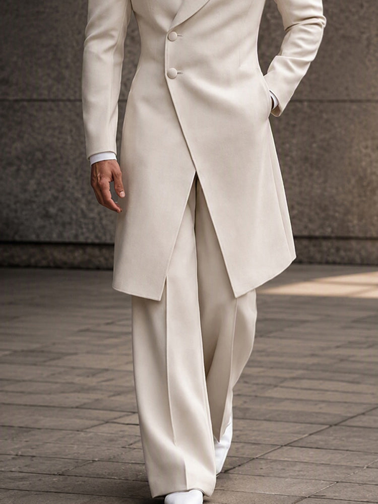 Old Money Long Tailored Coat Suit Set