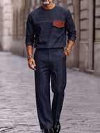 Rugged Denim-Look 100% Cotton Matching Set