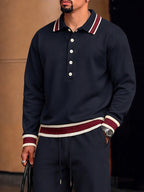 Elevated Casual Contrast Trim Matching Set