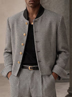 Vintage Gentleman Houndstooth Suit Set