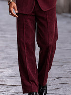 Smart Casual Retro Corduroy Matching Set
