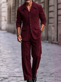 Smart Casual Retro Corduroy Matching Set