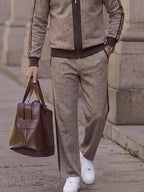 Urban Colorblock Herringbone Jacket Pants Set