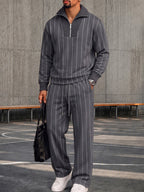 Urban Patchwork Ribbed Sweatshirt Set