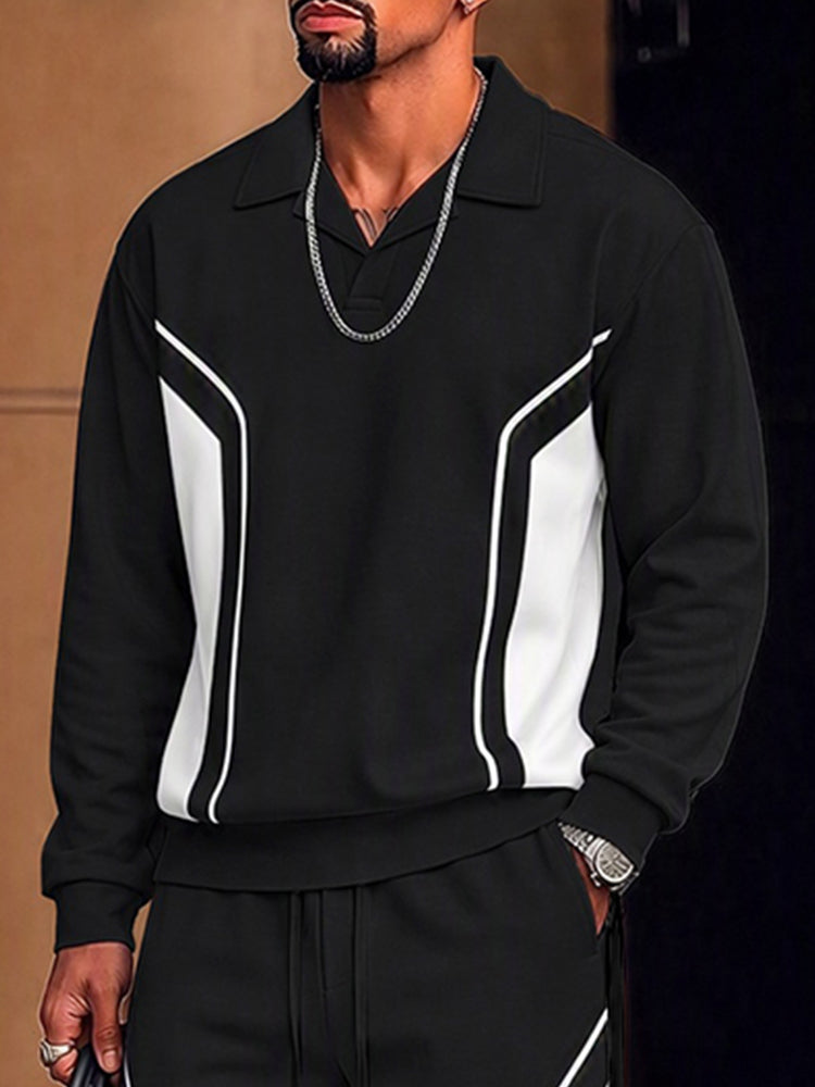 Fashion Casual Contrast Color Sporty Set