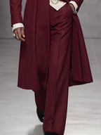 Smart Casual Longline Tweed Coat and Pants Set