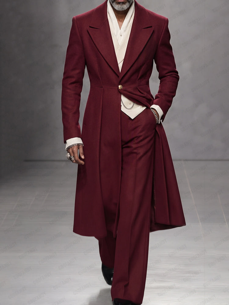 Smart Casual Longline Tweed Coat and Pants Set