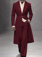 Smart Casual Longline Tweed Coat and Pants Set