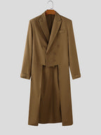 Designer Faux Two-Piece Long Suit Overcoat