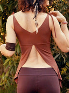 Bohemian Lace-Up Cami Top with Back Slit