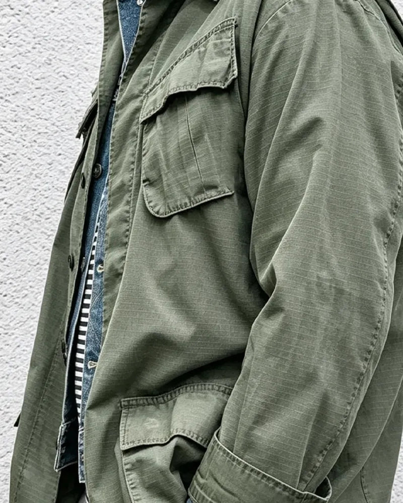Vintage Olive Green Rip©\Stop Cotton M©\65 Military Field Jacket