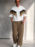 Urban Relaxed Fit Colorblock T-Shirt Pants Set