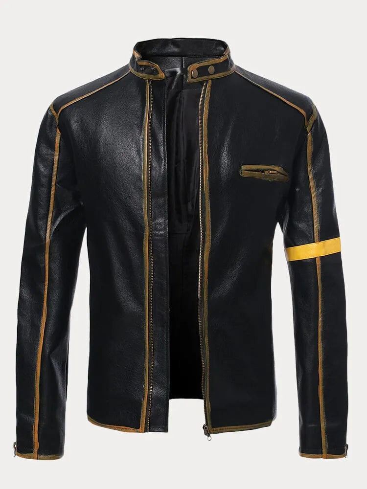 Stand Collar Punk Leather Jacket