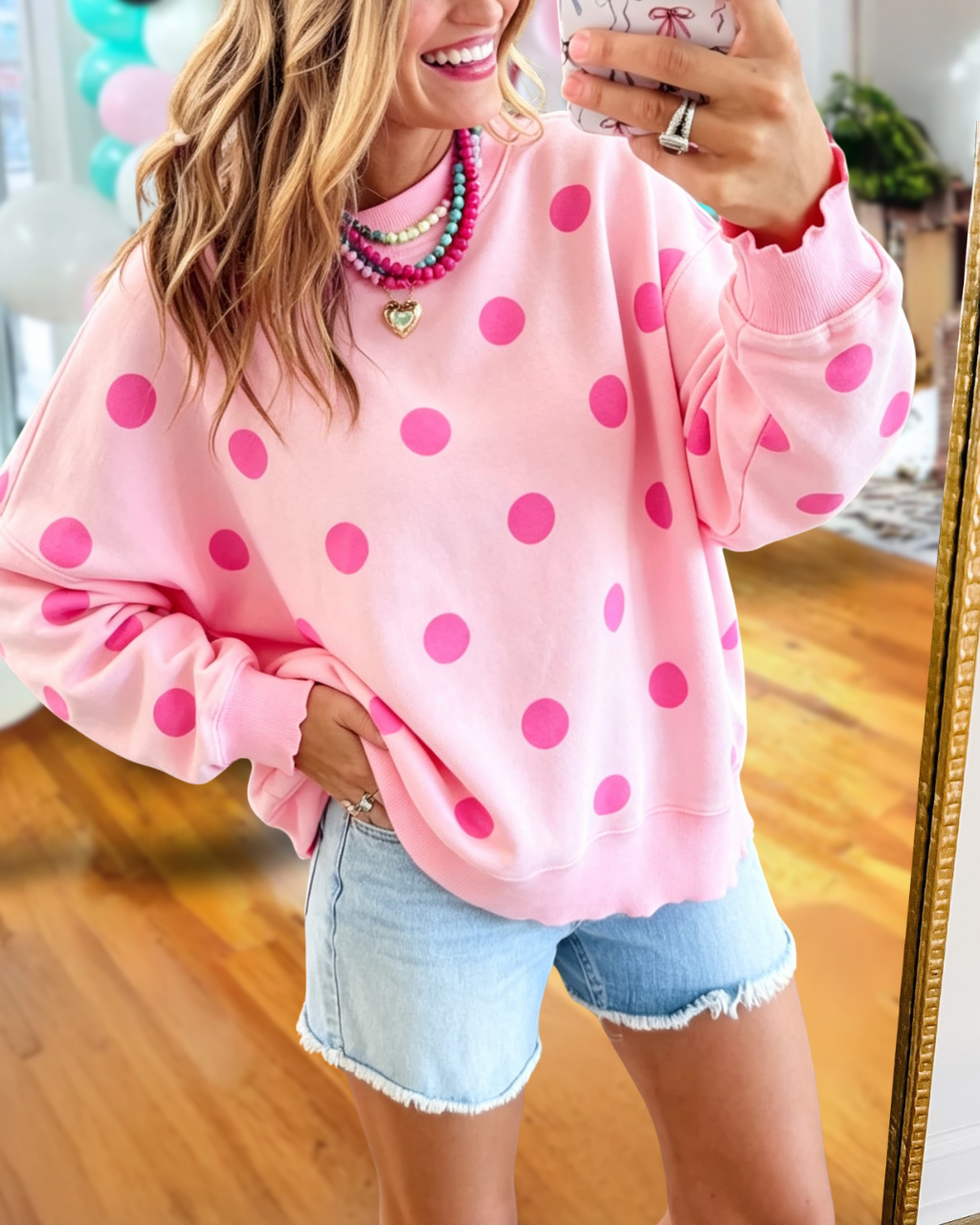 Classic Polka-Dot Sweatshirt