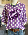American Football Sequined Polka Dot T-shirt