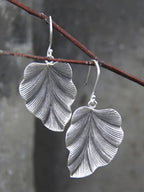 Vintage Distressed Handmade Brushed Leaf Earrings