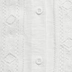 Women's Elegant Lace Floral Embroidered Linen Top