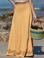 Bohemian High-Waist A-Line Full Swing Ethnic Print Floor-Length Maxi Dress
