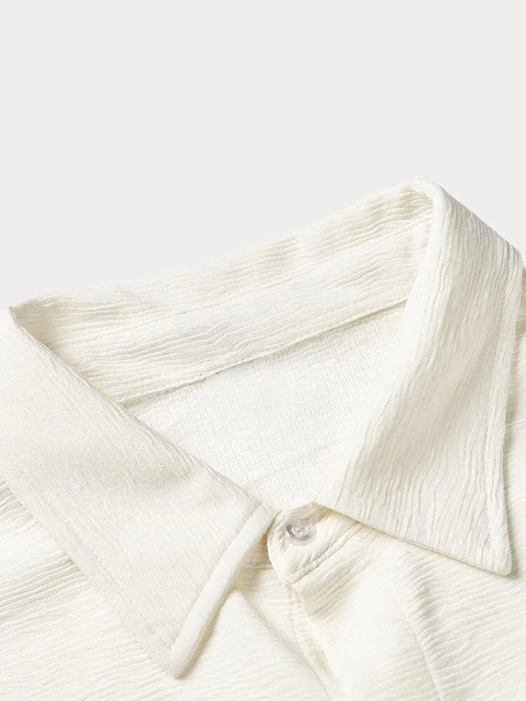 Leisure Texture 2-Piece Shirt Set
