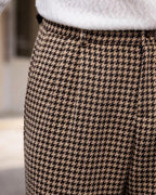 Vintage Brown©\Houndstooth High©\Waist Trousers