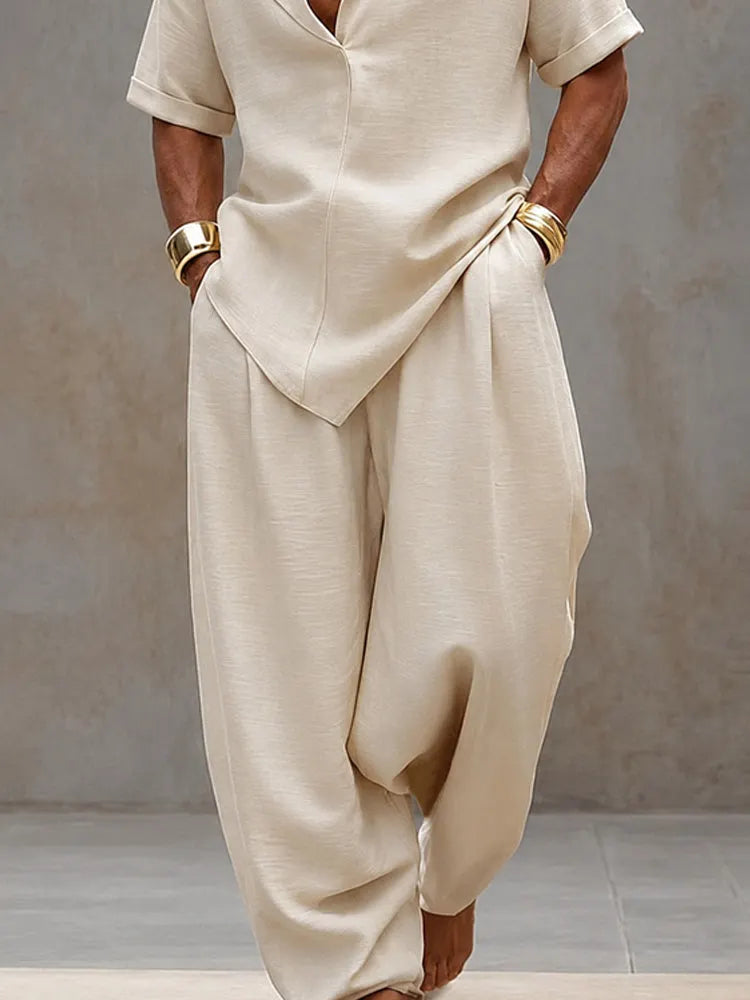 Casual Minimalist Loose Fit Matching Set