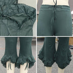 Capri Frilly Lace Leggings Burlesque Tights, Festival Clothing, Pirate Leggings, Boho Leggings