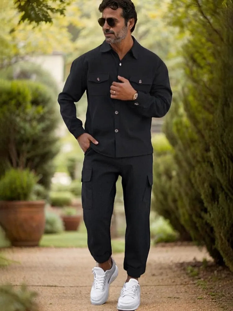 Casual Solid 2-Piece Matching Set