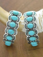 Turquoise Vintage Geometric Statement Earrings