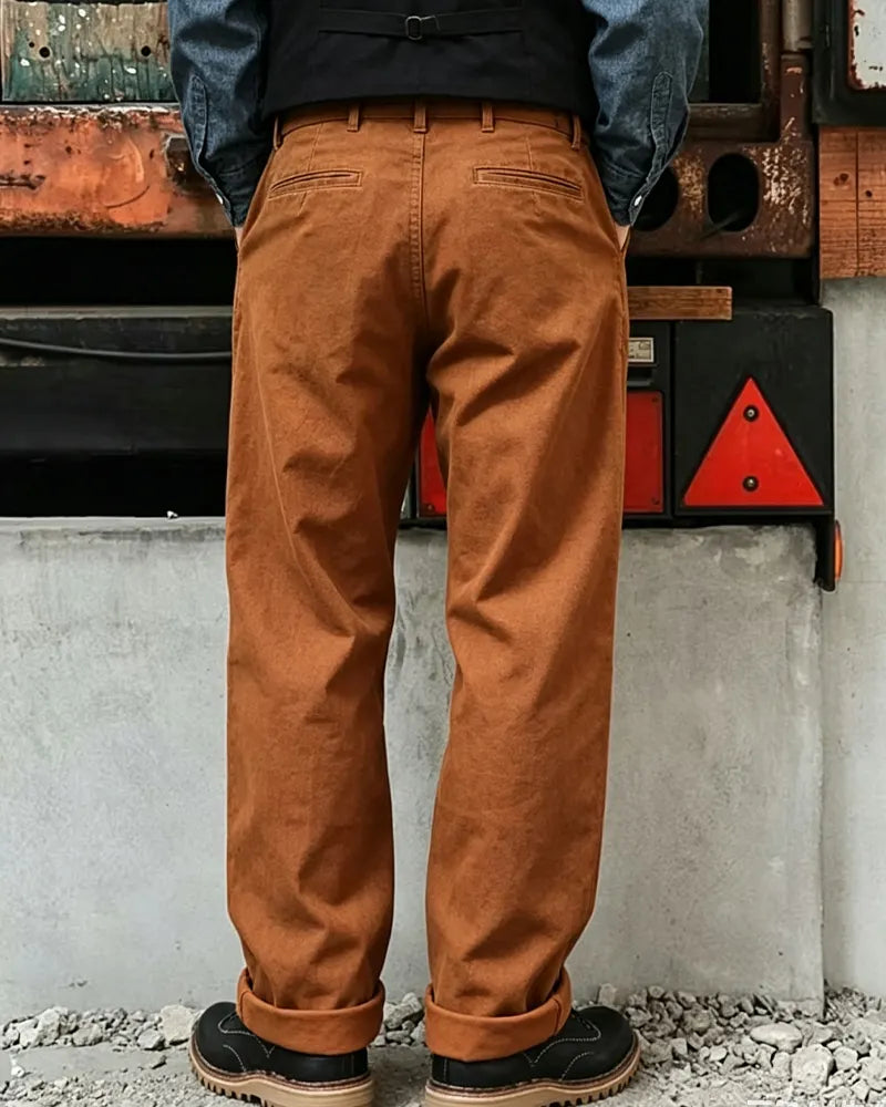 Vintage Orange Wide©\Leg Cargo Trousers