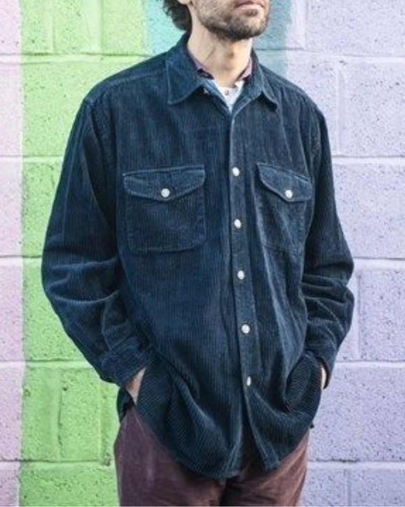 Vintage Corduroy Cotton Pocket Long Sleeve Work Shirt