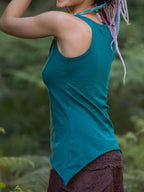 Asymmetric Tank Top with Braided Multi-Strap Halter Neck