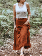 Cotton Maxi Wrap Skirt ? Natural Earthy Clothing ? Long Boho Festival Shakti Skirt
