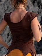 Wrap Cotton Top: Tie-Back, Cut-Out Twist, Flirtatious Flair