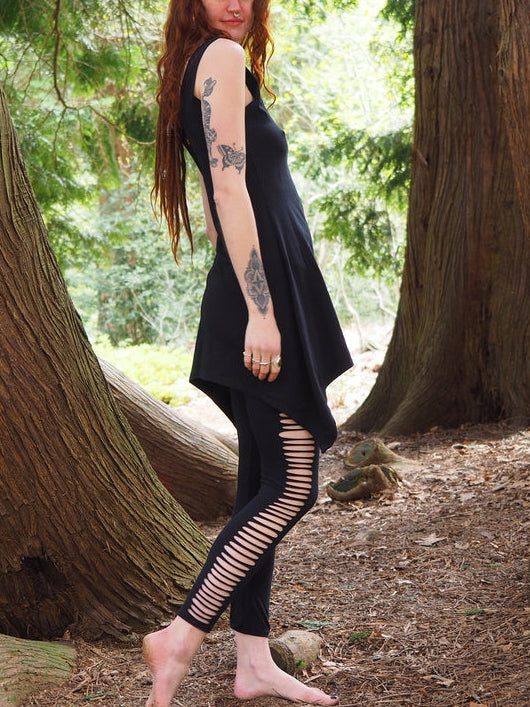 Tribal Asymmetric Drawstring Tank Top