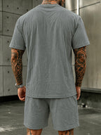 Washed Cotton 2-Piece T-Shirt & Shorts Set
