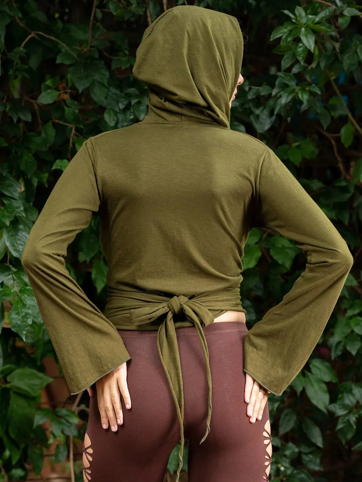 Festival Clothing, Hippy Women Top, Wrap Fairy Blouse, Wrap Hoodie Top