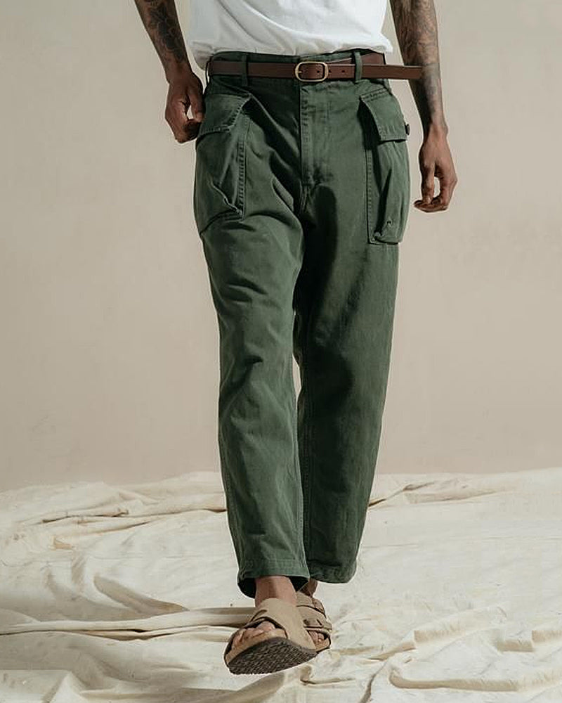 Retro Military Green Paratrooper Multi-pocket Cargo Pants