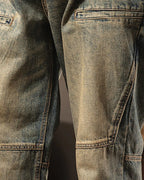 Vintage Washed Slit©\Pocket Baggy Wide©\Leg Utility Denim Pants
