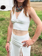 Halter Crop Top: Stretchy, Yoga, Bellydance, Boho, Ritual, Burning Man