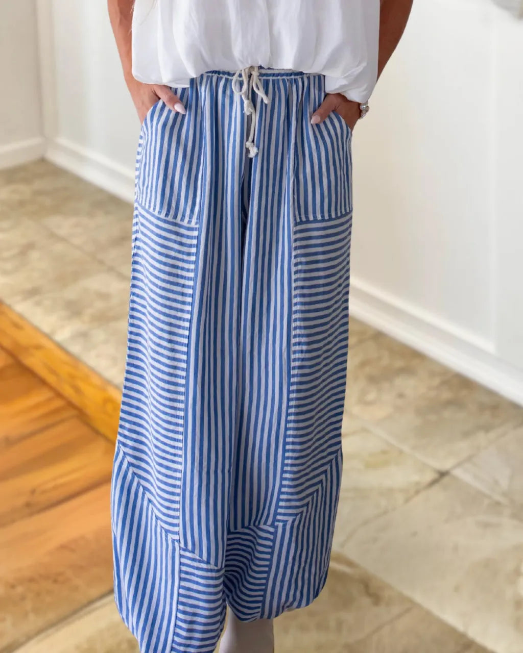 Personality Stripe Patchwork Joggers